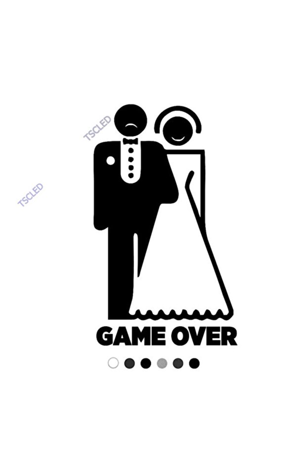 ملصق تزيين سيارة الزفاف Game Over مقاس 15 سم