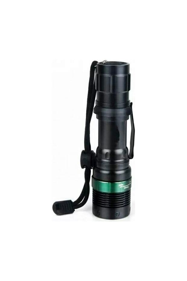 Ga-037 Ultra Güçlü 3 Modlu Metal Şarjlı El Feneri 3000 Lumens Q5 + Şarjlı Pil - 3
