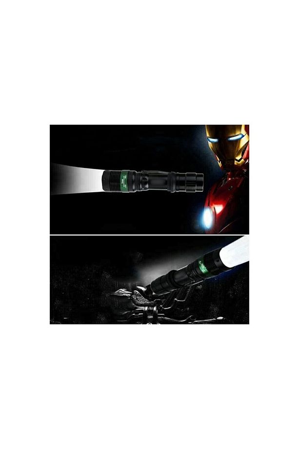 Ga-037 Ultra Güçlü 3 Modlu Metal Şarjlı El Feneri 3000 Lumens Q5 + Şarjlı Pil - 5