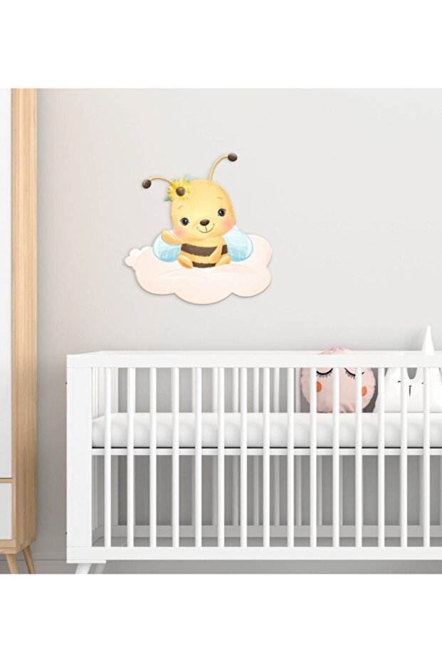 Gift Cute Bee Designed Children's Room Wooden Wall Ornament-2