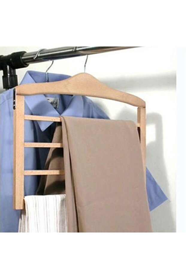 Ahşap Katlı Pantolon Askısı - 3