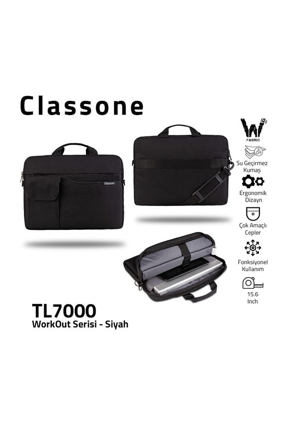 Tl7000 Workout 15.6 “ Su Geçirmez Kumaş ,macbook Mac Air, Notebook, Laptop El Çantası-siyah - 2