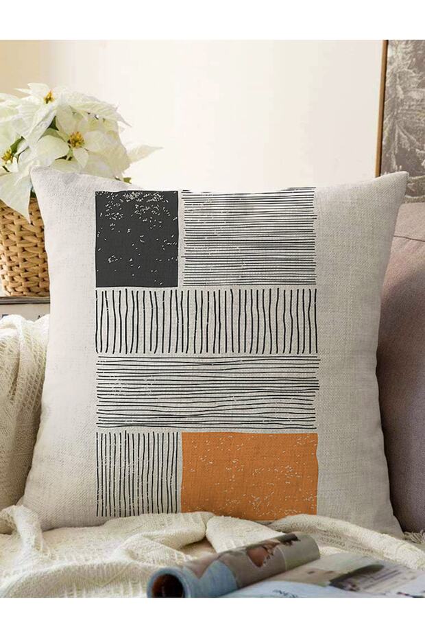 Abstract Style Digital Printed with Onedraw Drawing Modern Raschel Knitted Pillow Throw Pillow Cover