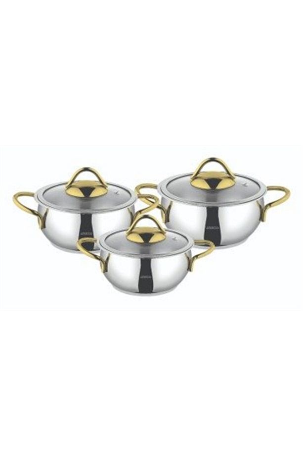 Stone Gold 6 Parça Mini Derin Tencere Seti Stn-7005 - 1
