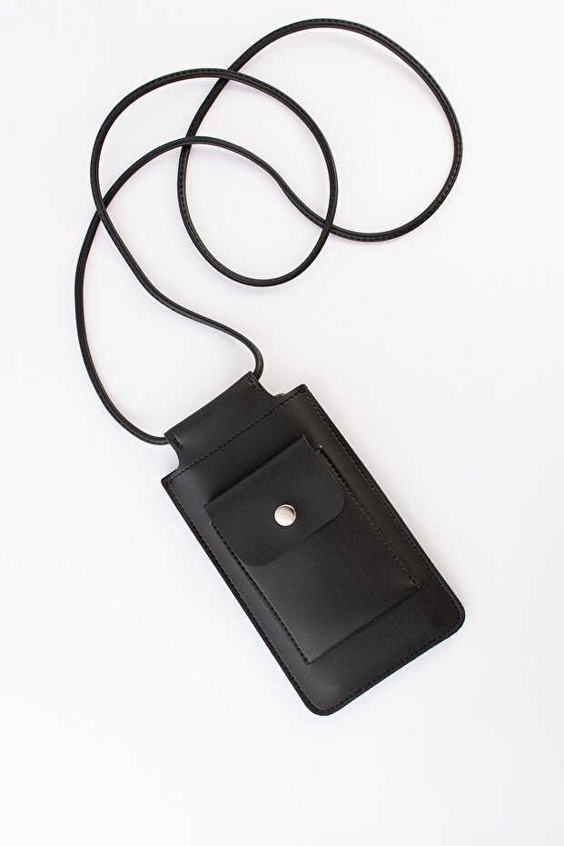 Women's Black Small Phone Bag Case with Shoulder Strap Hiking Bag with Card Compartment