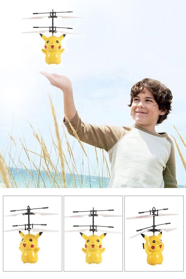 Pokemon Pikachu Drone Oyuncak Uçan Pikaçu Hareket Sensörlü Usb Şarjlı Işıklı Oyuncak - 2