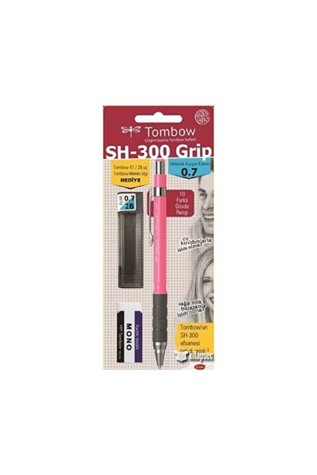 Sh-300 Grip Mechanical Pencil 0,7 Mm Pink School Set