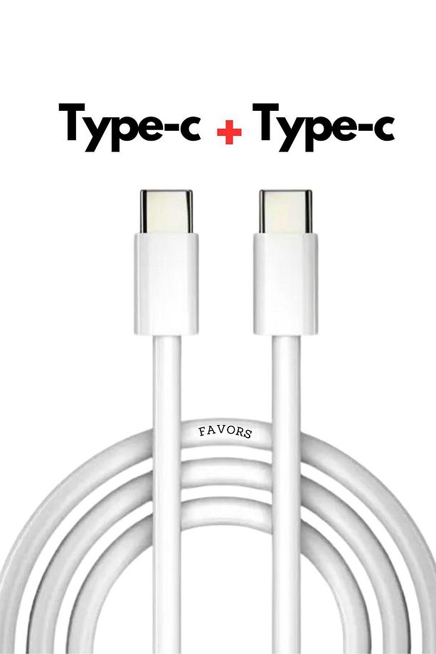 Type-c Şarj Kablosu Çift Taraflı Type-c To Type-c  Hızlı Şarj Kablosu İki Ucu Type-c Kablo 1 Metre - 1