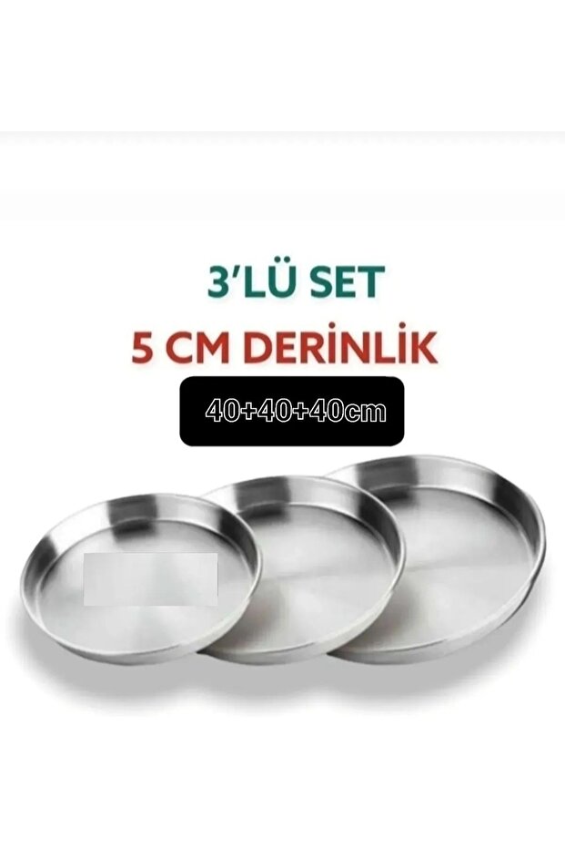 3 Pieces Aluminum Baklava Pastry Oven Tray 40cm