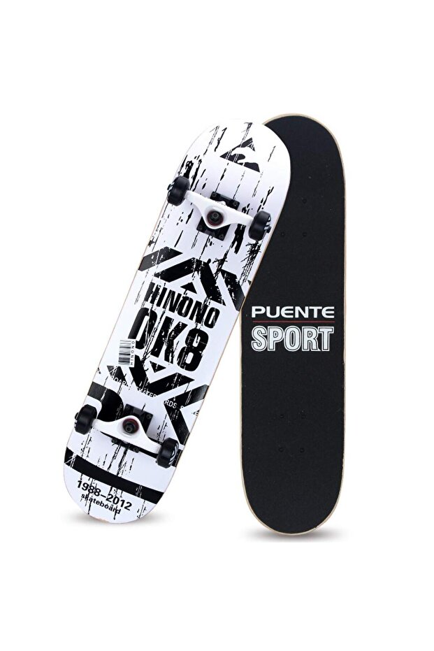 Genel Markalar Kemik Teker Kaykay Semi-PRO 8 Katman Yüzey Zımparalı Kaymaz Skateboard 80 cm