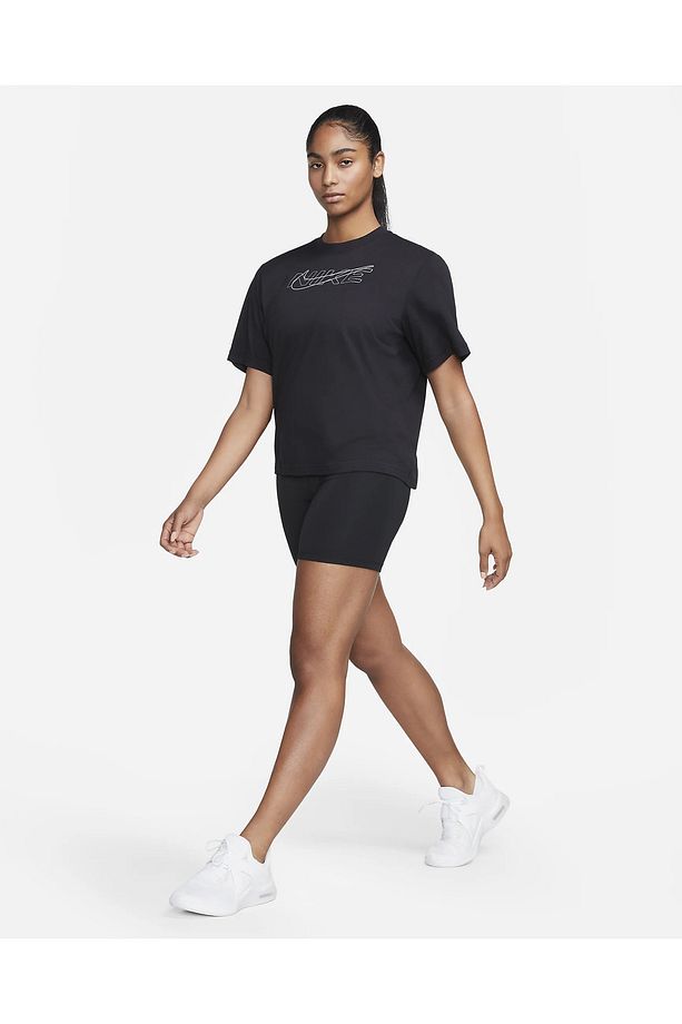 Dri-FIT One Yüksek Belli 18 cm Kadın Bisiklet Şortu, Kadın Siyah Şort Tayt - 6