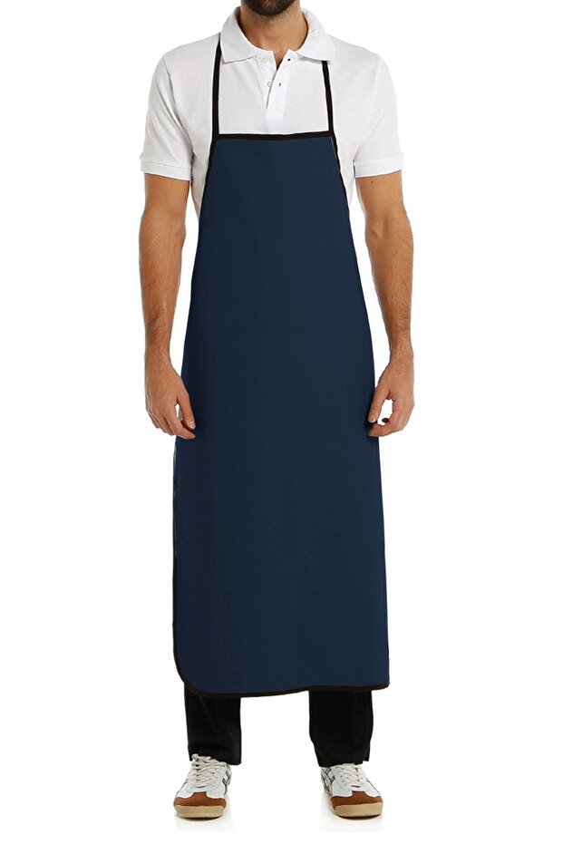 Pvc Apron Dark Blue Color Kitchen Cook Dishwasher Housekeeper Hanging Work Apron Hanging Apron Waterproof