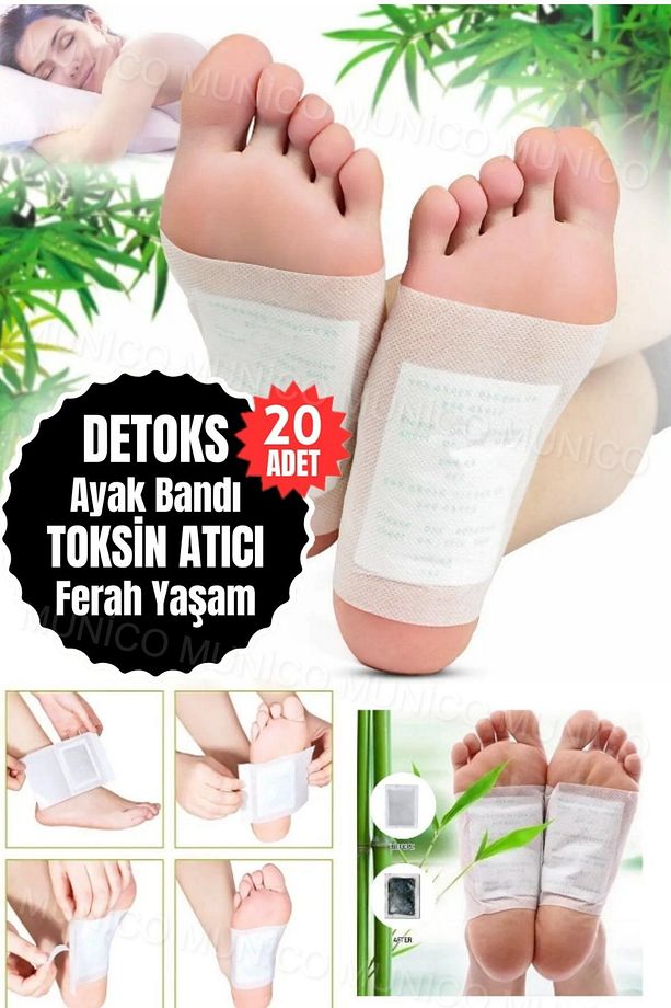 Dinç Uyanmak İçin Ayak Bandı - Enerjiyi Arttırır, Ayak Ağrısını 20 Parça Detoks Ayak Bakım Bandı - 2