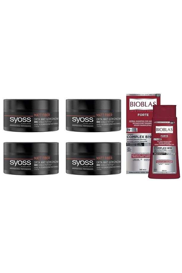Matt Fiber High Control Mat Wax 100 Ml 4 Adet + Bioblas Fort Dökülme Karşıtı 360ml Şampuan - 1