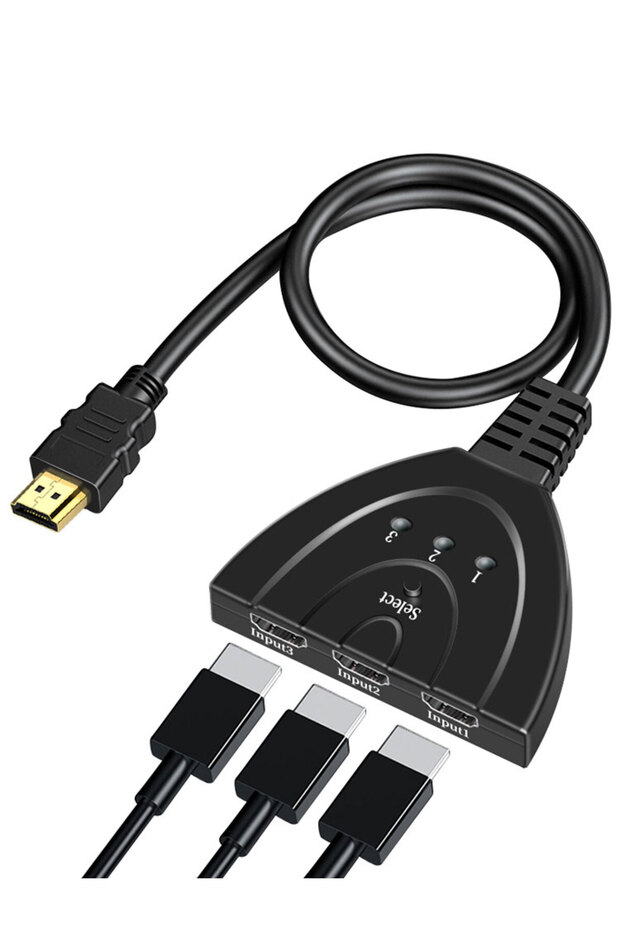 HDMI-compatible Switch KVM Splitter 4K 2K 3D 3 input 1 Output Mini 3 Port VIdeo Switcher Hub 1080... - 8