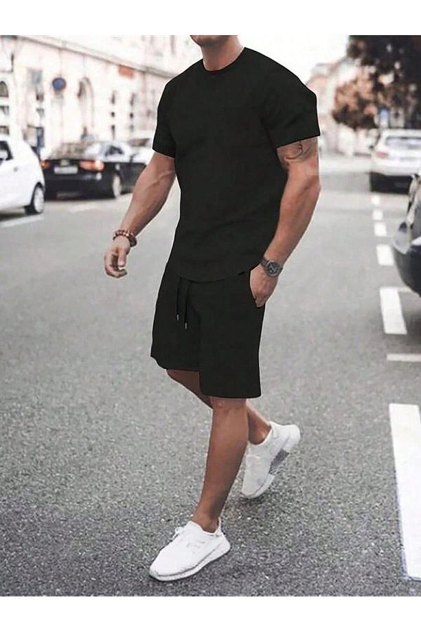Erkek Şort Tişört Eşofman Takımı - T-shirt Şort Takım - 1