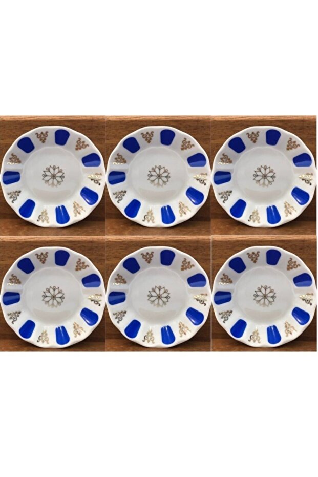 6-Piece Tea Plate Porcelain Classic Blue