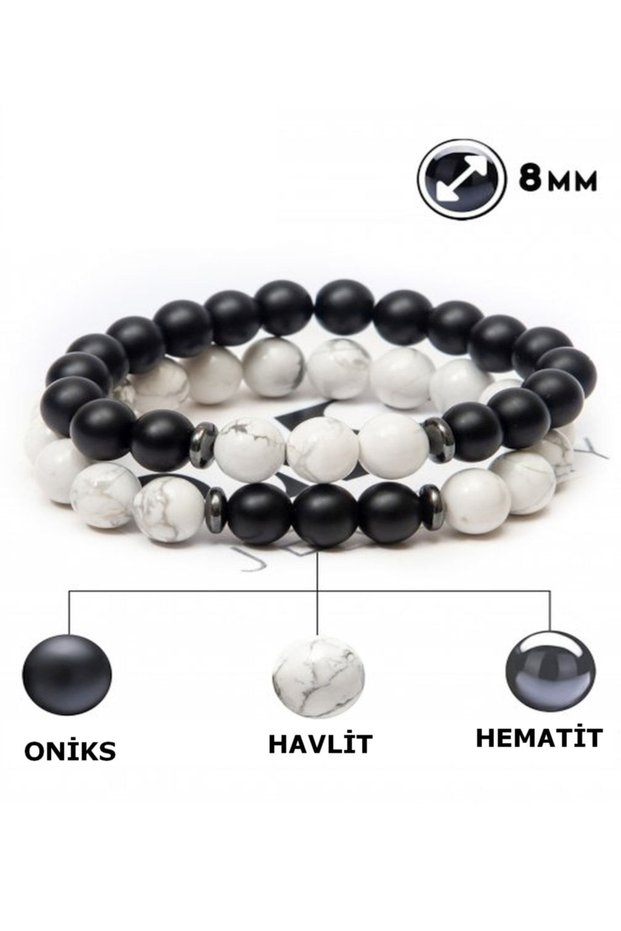 Luck-energy-balance-calming Natural Stone Bracelet (matte Onyx-havlite-hematite)