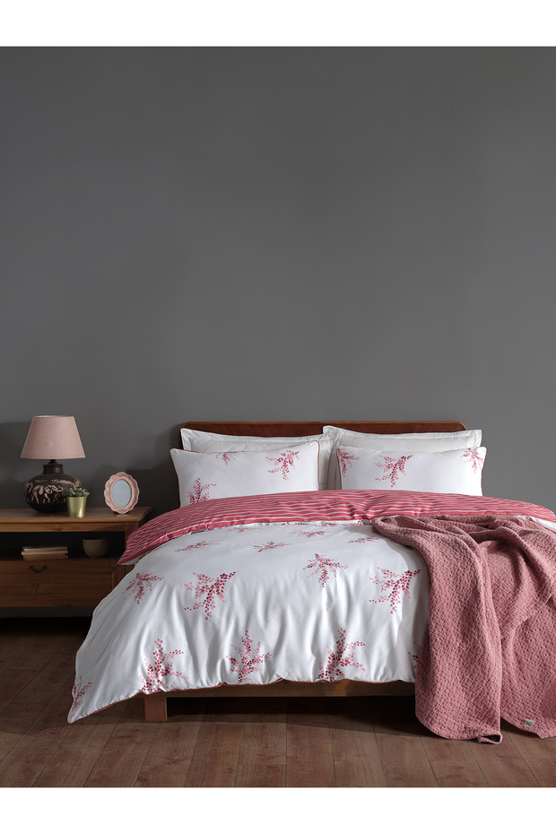 Bedline Ranforce Biyeli Nevresim Takımı Tek Kişilik Meltem Pembe - 1