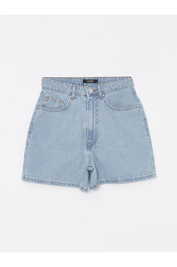 Yüksek Bel Standart Fit Kadın Jean Şort - 5