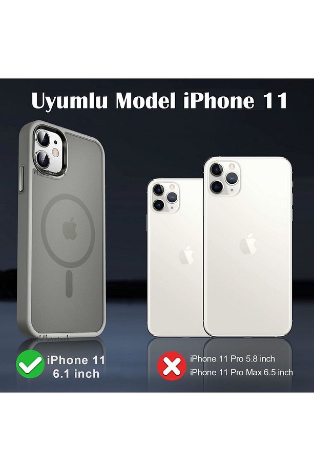 İphone 11 Kılıf (12 Görünümlü) Mat Magsafe Wireless Şarj Özellikli Darbe Önleyici Hassas Butonlu SİO - 3