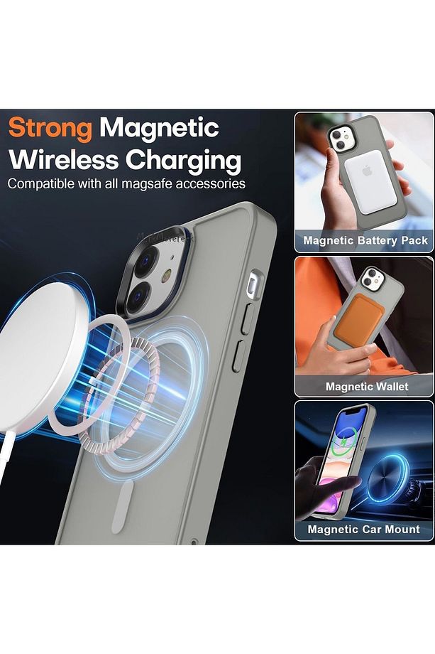 İphone 11 Kılıf (12 Görünümlü) Mat Magsafe Wireless Şarj Özellikli Darbe Önleyici Hassas Butonlu SİO - 8