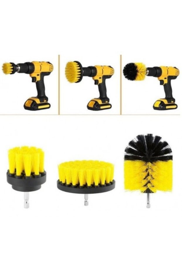 3-Piece Brush Cleaning Set for Drill Attachment