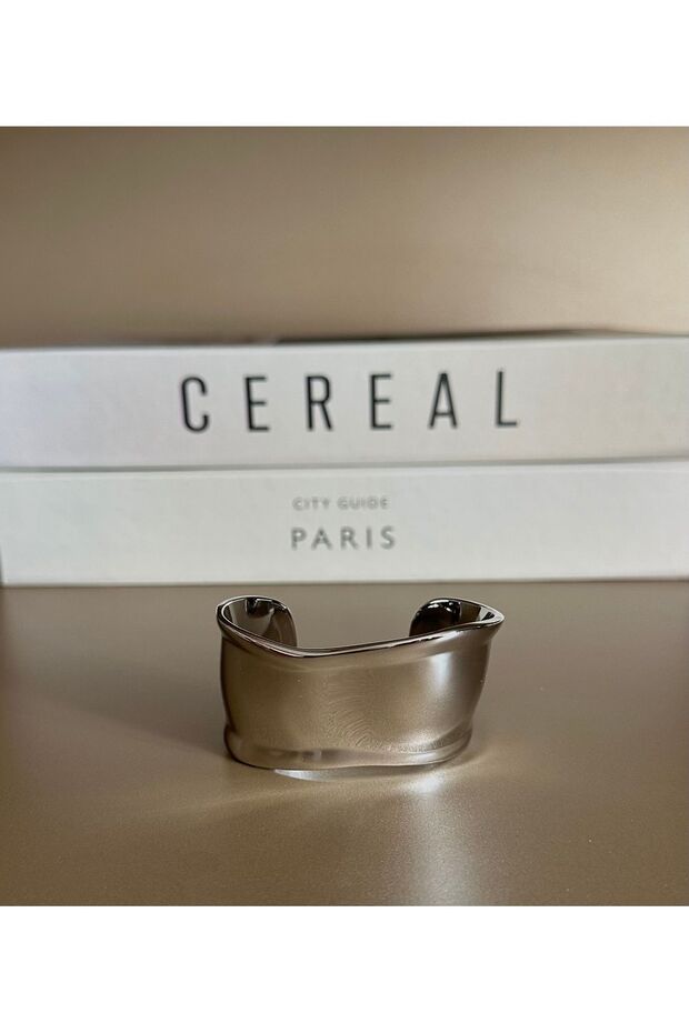 Tiffany Model Steel Silver Color Thick Cuff Bracelet