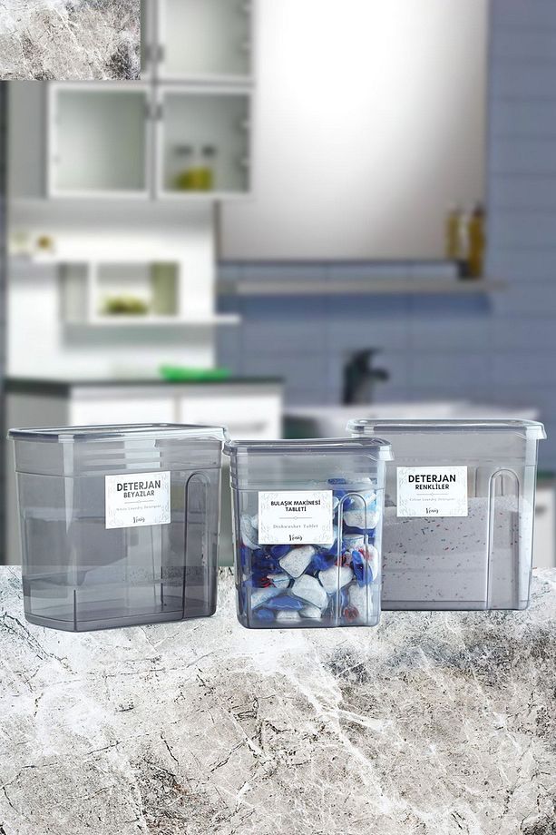 3'lü Antrasit Bulaşık Makine Tableti Ve Deterjan Renkliler - Beyazlar Kavanozu/kutusu 3,5 Lt - 5
