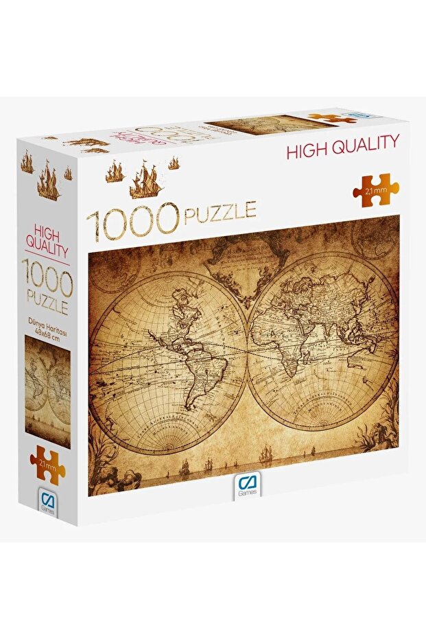 Dünya Haritası 1000 Parça Puzzle - 1