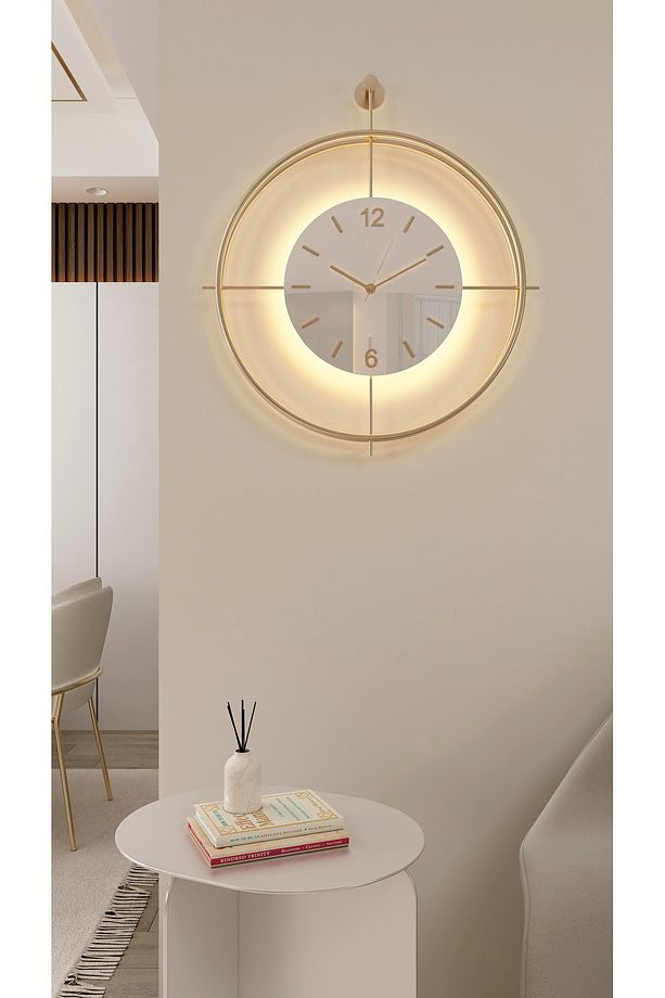 (G-50-LEDTek) MySery Exclusive Series - Ledli(pilli) - Modern Dekoratif Metal Duvar Saati - 1