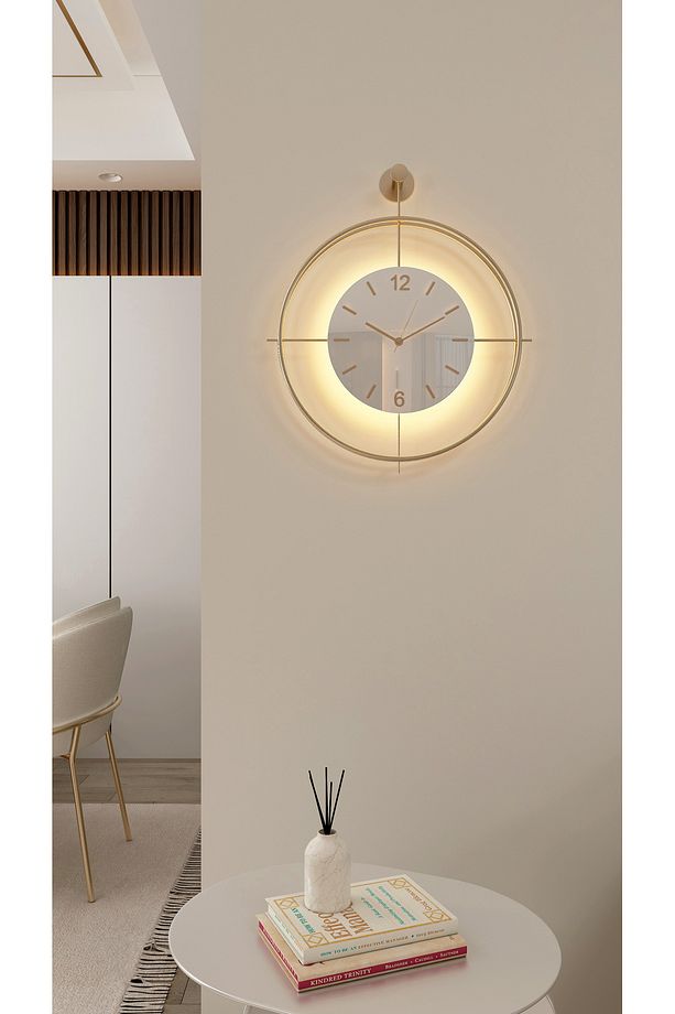 (G-37-LEDTek) MySery Exclusive Series - Ledli(pilli) - Modern Dekoratif Metal Duvar Saati - 3