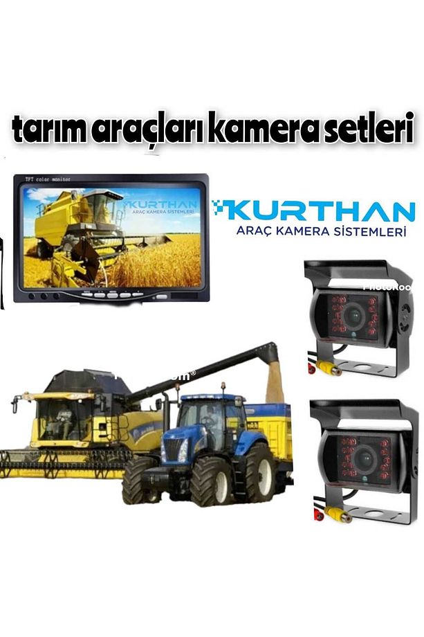 Tarımsal Araç Traktör Biçerdöver 7 Inç Monitör 2 Adet Kamera Sistemi 12 24 Volt Uyumlu ( Twogo ) - 5