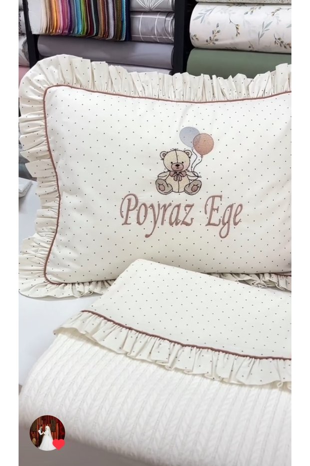 100% Cotton Oeko-Tex Certified Teddy Bear Embroidered Baby Pique Set