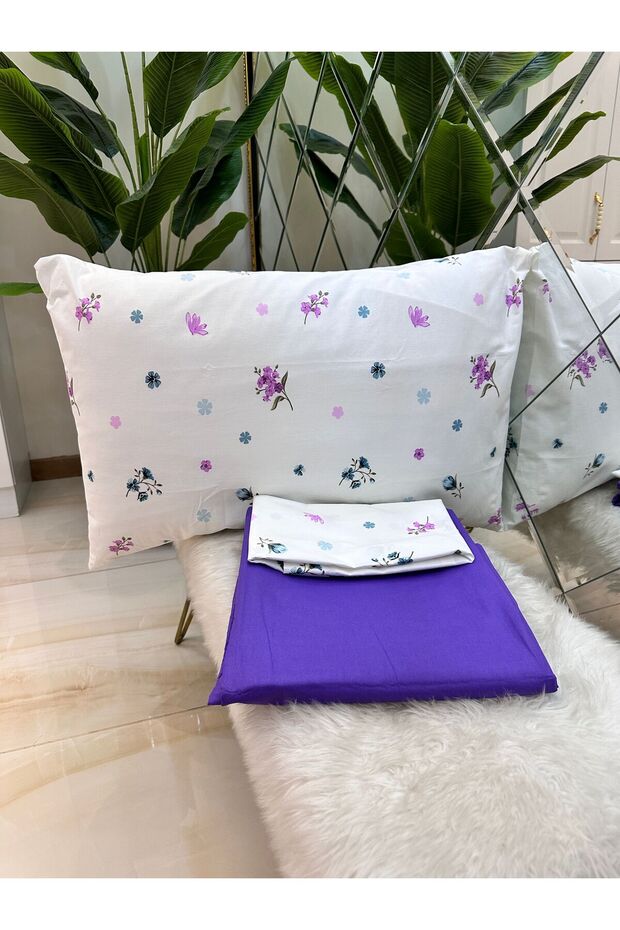 Double Elasticated Sheet Pillow Set 100% Cotton - 2