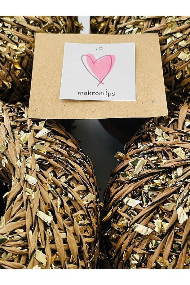 Premıum Metalik Confeti Kâğıt Rafya Ip(50GR/M -5)simli Parlak Abiye Polyester Çanta Şapka Örgü Ipi - 5