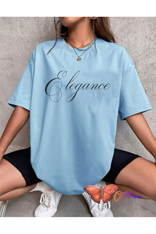 ELEGANCE DESIGN Printed Oversized Jersey t-shirt
