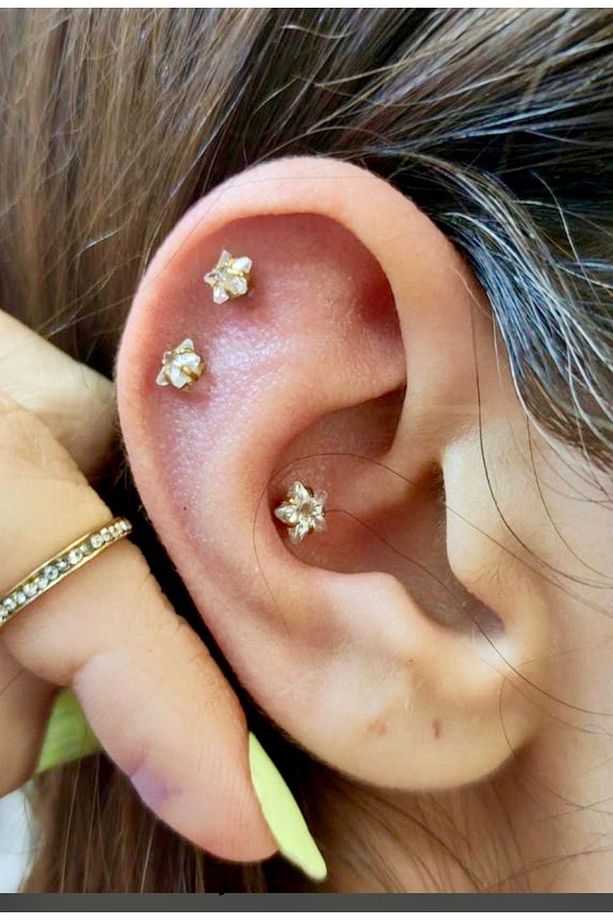 Cerrahi Çelik Tek Taş Yıldız Tragus Helix Kıkırdak Piercing - 2
