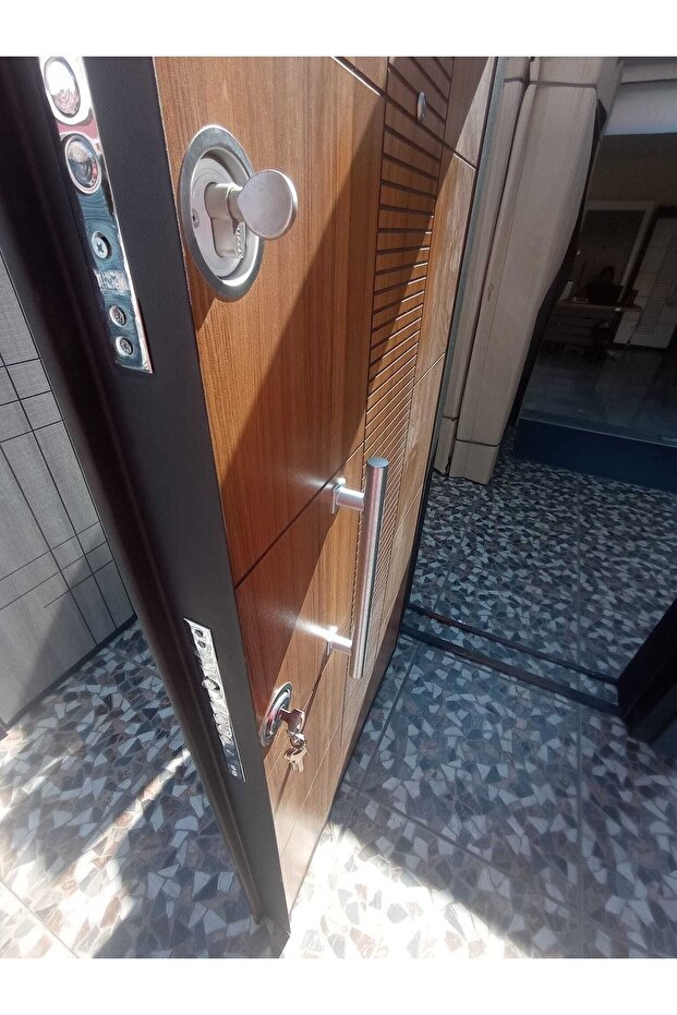 Çelik Kapı Tırnaklı Çelik Kapı, Daire Kapısı, , Ahşap Desenli Çelik Kapı Sol - 3