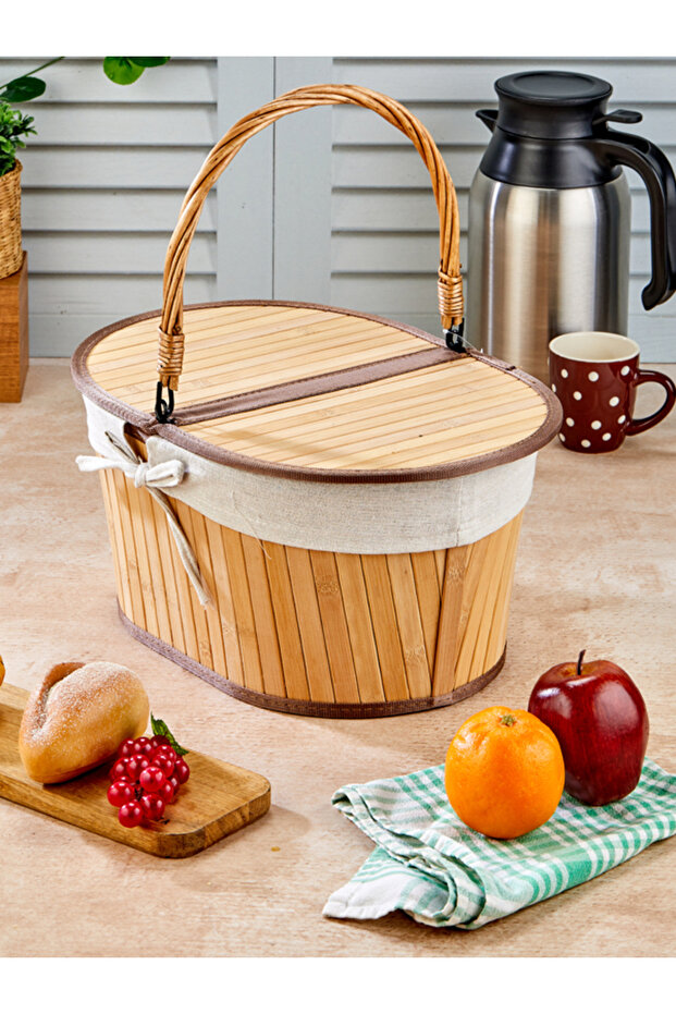 Bambu Piknik Sepeti Oval (Alg) - 1