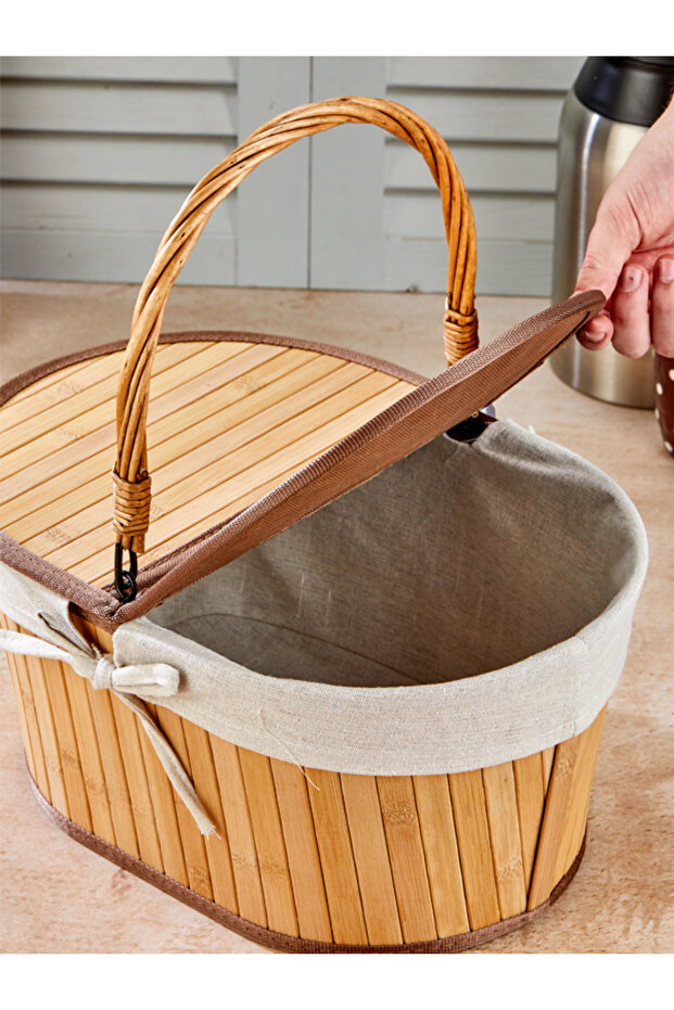 Bambu Piknik Sepeti Oval (Alg) - 4