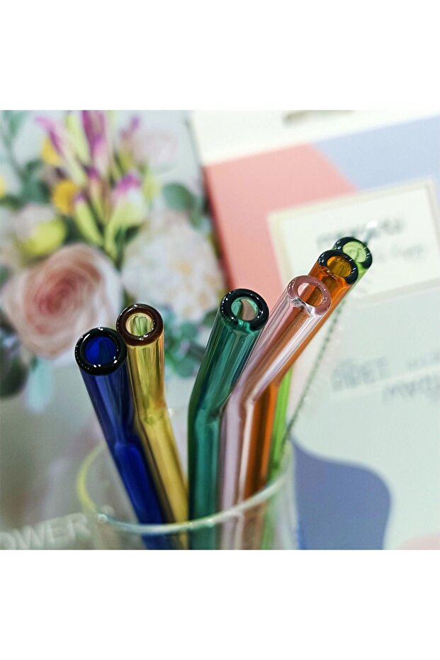 Renkli Borosilikat Cam Pipet 6 1 Set - 3