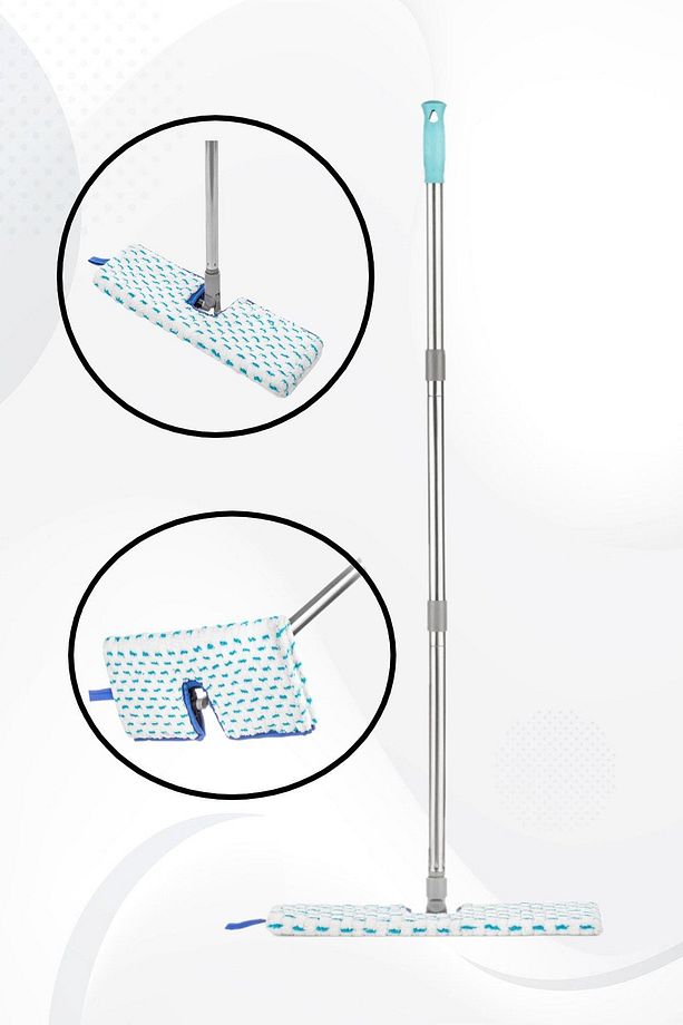 Yerli Üretim Çift Taraflı Mikrofiber Yer Fayans Duvar Cam Silme Temizlik Mopu Mop - 1