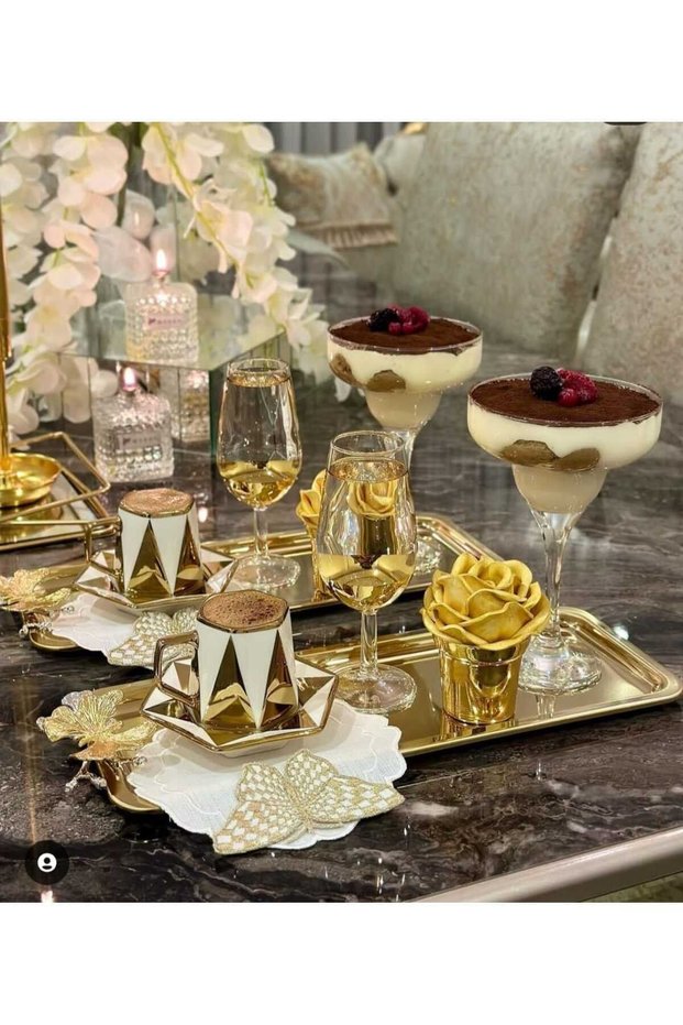3D Butterfly Cocktail and Coffee Side Serving Napkin 1 Piece Gold Colored