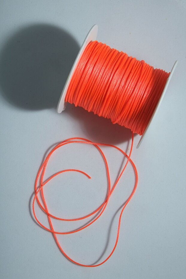 1 mm 50 Meter Neon Orange Parachute Cord Macramé Bracelet Cord Necklace Jewelry Design Cord