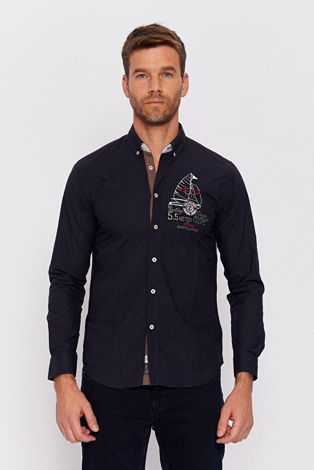 Men's Dark Navy Blue Shirt - Santıza Dress Blues