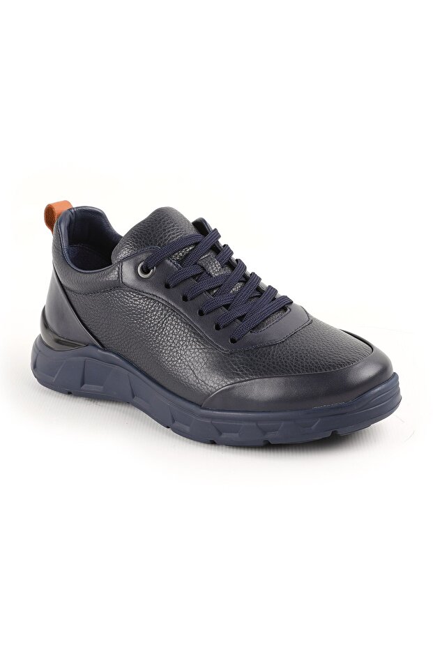 L4872 Casual Men's Leather Shoes Navy Blue