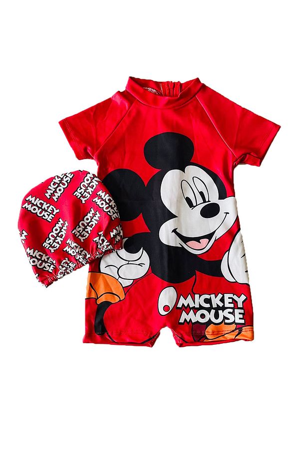 Kırmızı Minnie Mouse Temalı Çocuk Yüzme Takımı - 1