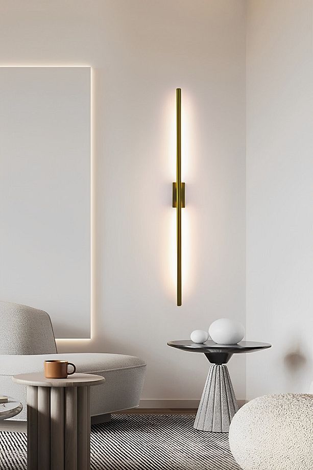 Modern Dekoratif Çubuk Led Duvar Aplik 70 Cm Bronz Profil (dikdörtgen Rozanslı) 3000k Sarı Işık - 3