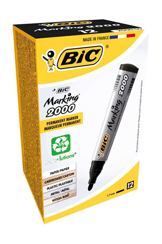 Marker Permanent 1.7 mm Round Tip Black (Pack of 12)